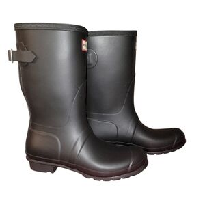 Hunter Black Waterproof Boots With Adjustable Calf